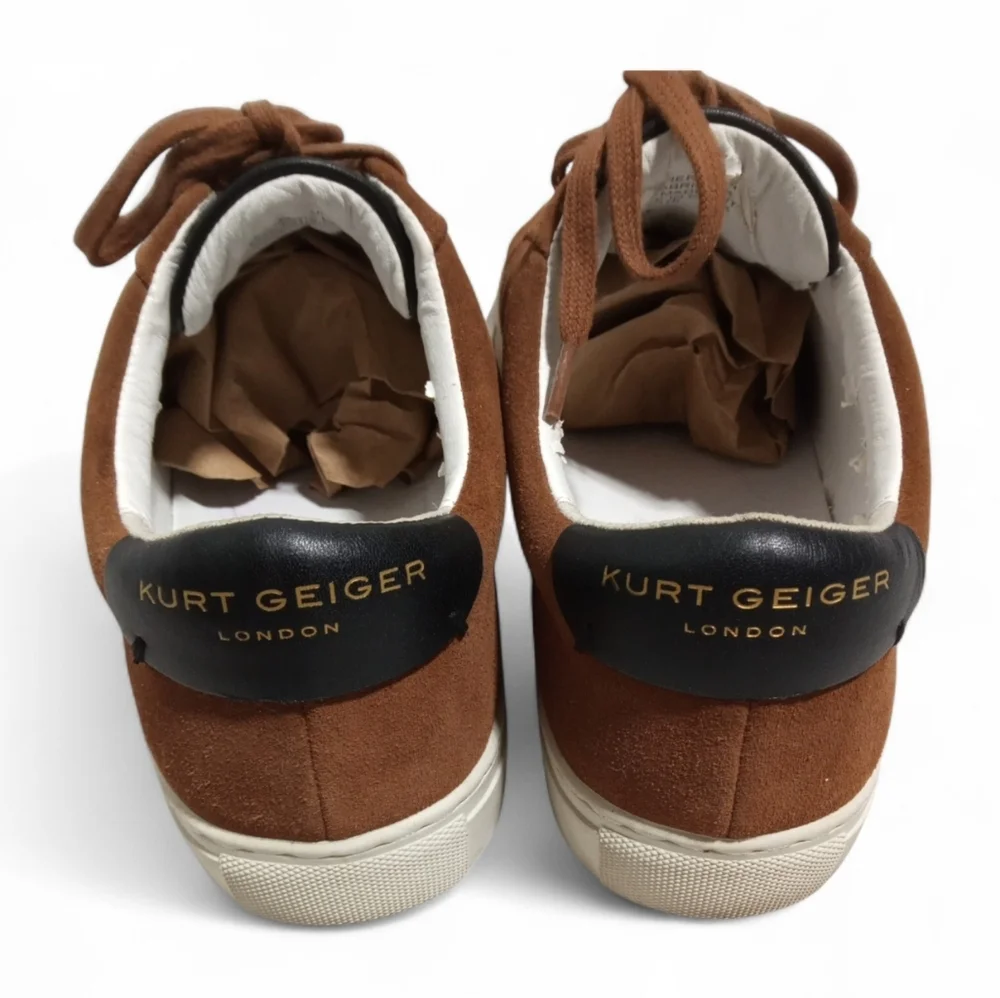 Kurt Geiger Brown Suede Lace Up Sneakers Men’s Casual Street Tennis Shoes Sz 41